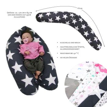 Preview: RAWSTYLE Stillkissen inkl. Innenleben, Lagerungskissen, Schwangerschaftskissen, Seitenschläferkissen, 170cm