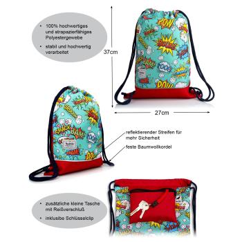 Preview: RAWSTYLE Turnbeutel, Sportbeutel, Rucksack für Kinder, Zuziehbeutel, Beutel